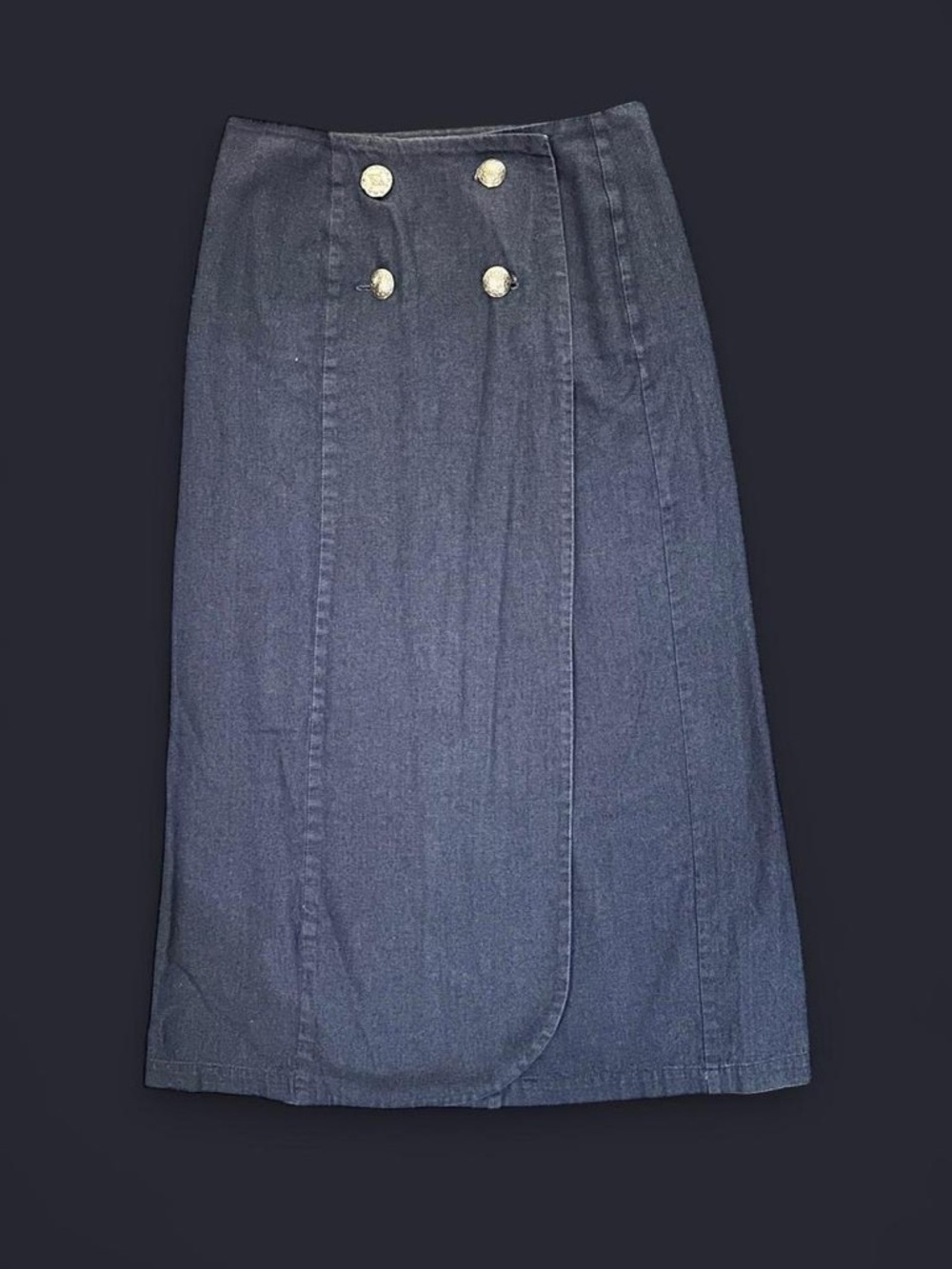 🇺🇸 WRAPS Made in Texas Vintage 100% Cotton Denim Concho Skirt